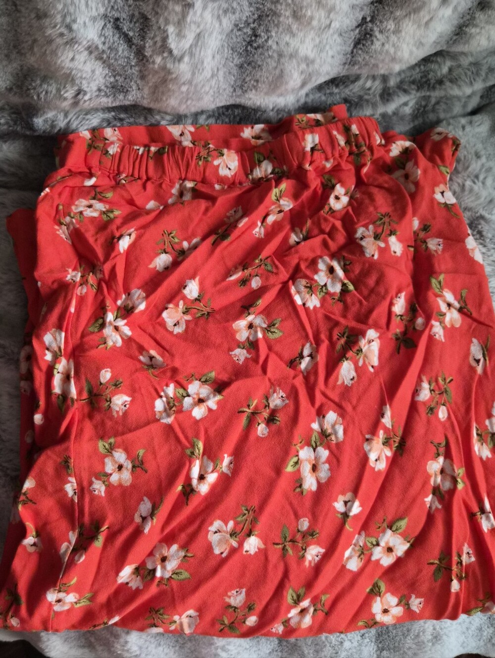 Old Navy Coral Red Floral Maxi Skirt